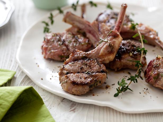 Appetizer: Grilled Baby Lamb Chops brushed with Rosemary Chimichurri